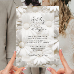 Minimalist Modern Black White Wedding Invitation