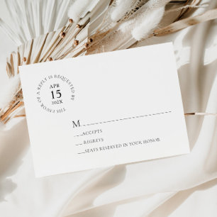 Minimalist Modern Black & White Wedding Rsvp Card