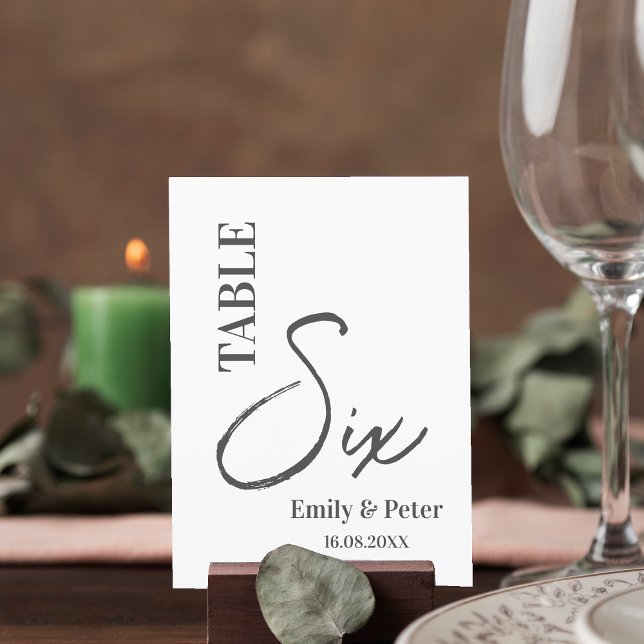 Minimalist Modern Black White Wedding Table Number (Minimalist Modern Black White Wedding Table Number)