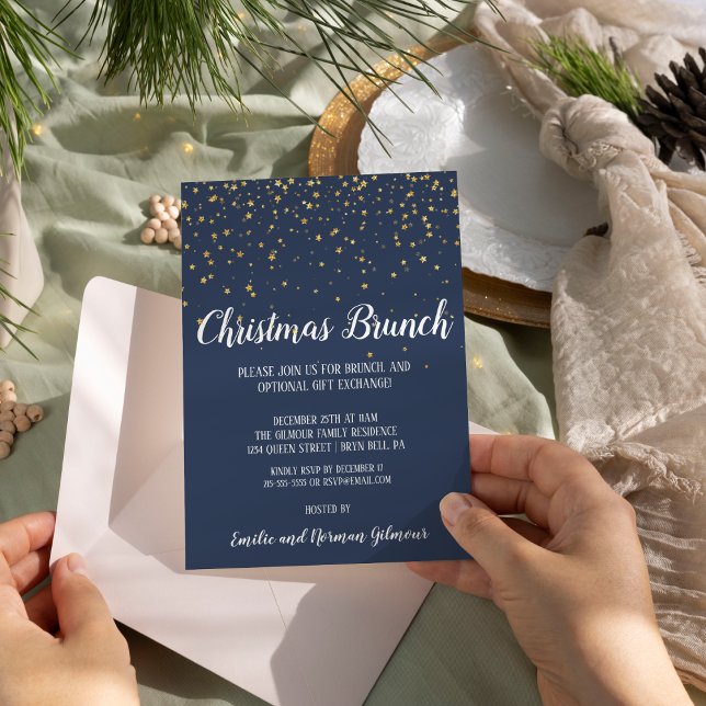 Minimalist Modern|Blue Christmas Brunch Invitation (Creator Uploaded)