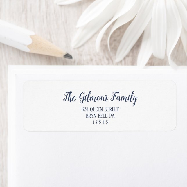 Minimalist Modern|Blue Holiday Return Address Label (Insitu)