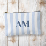 Minimalist Modern Blue Initial Monogram Accessory Pouch<br><div class="desc">Create your own personalised cosmetic and makeup bag with modern minimalist initials and script calligraphy monogram name.</div>
