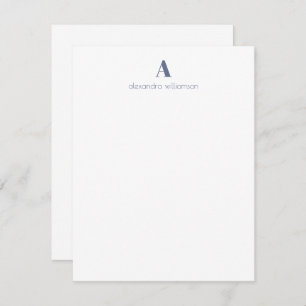 Minimalist Modern Blue Personalised Stationery Card