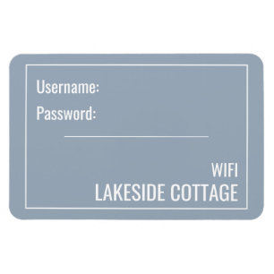 Minimalist Modern Blue Vacation Rental Wifi Magnet