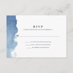 Minimalist Modern Blue Watercolor Splash RSVP