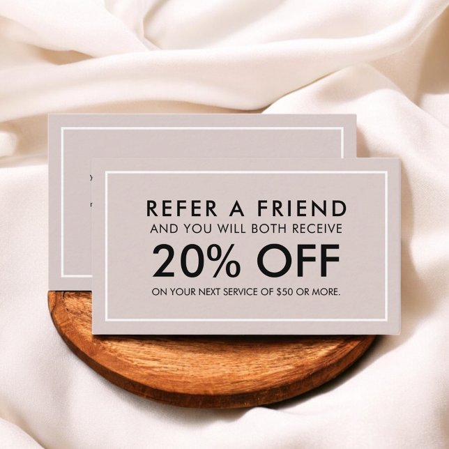 Minimalist Modern Blush Beige Referral Card (Creator Uploaded)