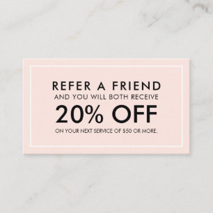 Minimalist Modern Blush Pink Referral Card