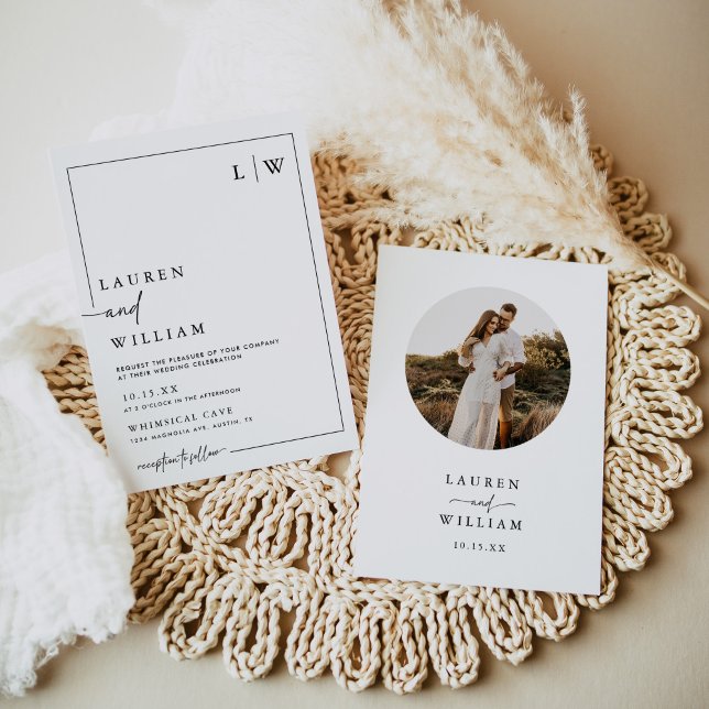 Minimalist Modern Boho Photo Wedding Invitation (Creator Uploaded)