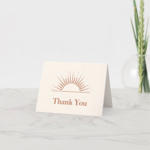 Minimalist Modern Boho Sunshine Baby Shower Thank You Card