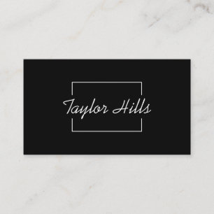 Minimalist Modern Box Line Frame Monochrome Business Card