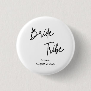 minimalist modern bride tribe bachelorette 3 cm round badge