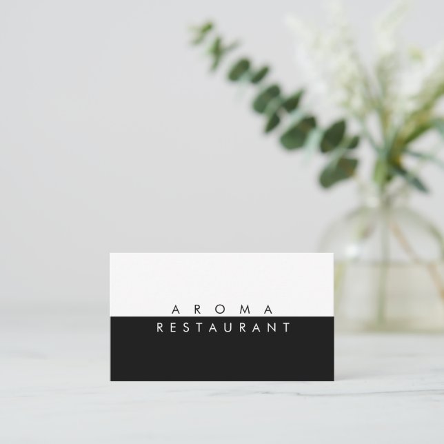Minimalist Modern Business Card black white (Standing Front)