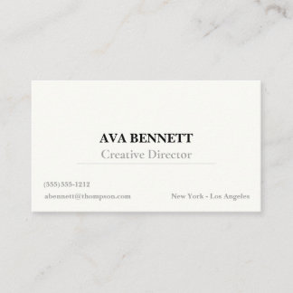 Minimalist Modern Business Card Ink and Ivory