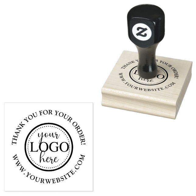 Minimalist Modern Business Logo Website Thank You Rubber Stamp (Stamped)