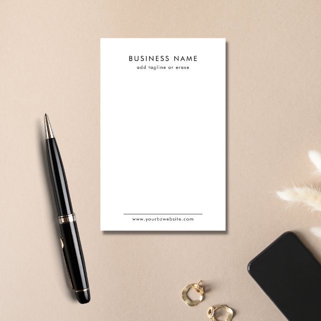Minimalist Modern Business Name Black and White Post-it Notes (Creator Uploaded)