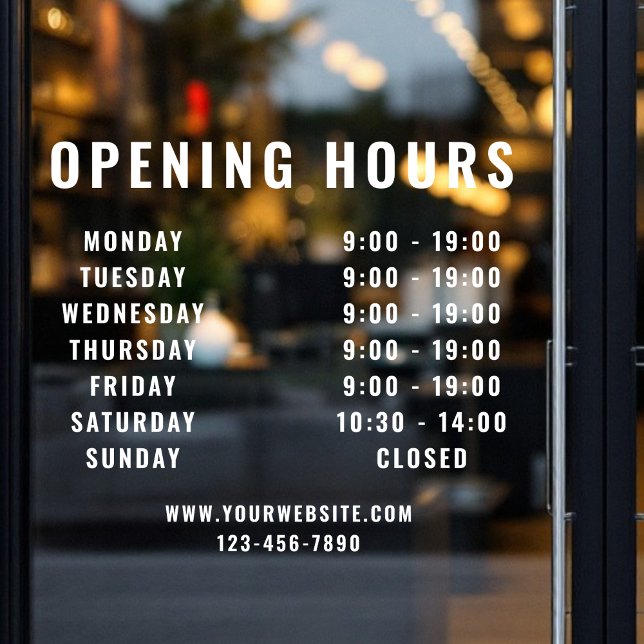 Minimalist Modern Business Opening Hours White (Creator Uploaded)