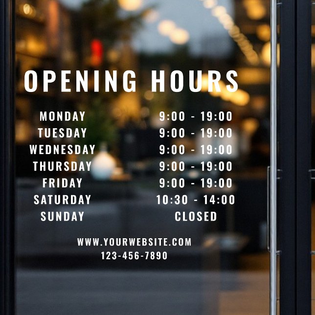 Minimalist Modern Business Opening Hours White (Creator Uploaded)