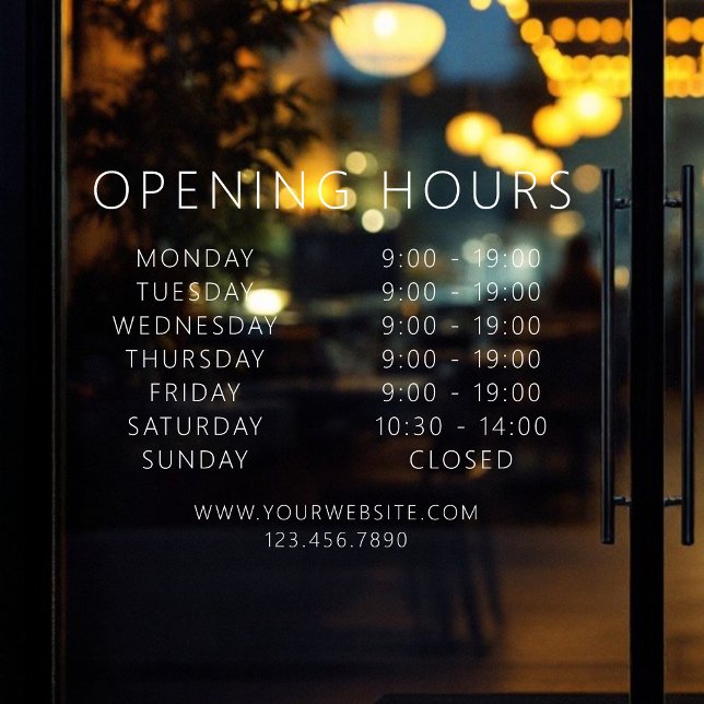 Minimalist  Modern Business Opening Hours White (Creator Uploaded)