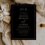 Minimalist Modern Calligraphy Black Gold Wedding Invitation<br><div class="desc">Introducing our Minimalist Modern Calligraphy Wedding Invitation, the epitome of timeless elegance and sophistication. This invitation combines the beauty of minimalist design with the artistry of modern calligraphy to create a striking and refined piece. With its clean lines and monochromatic palette, it exudes simplicity and style, making it a versatile...</div>