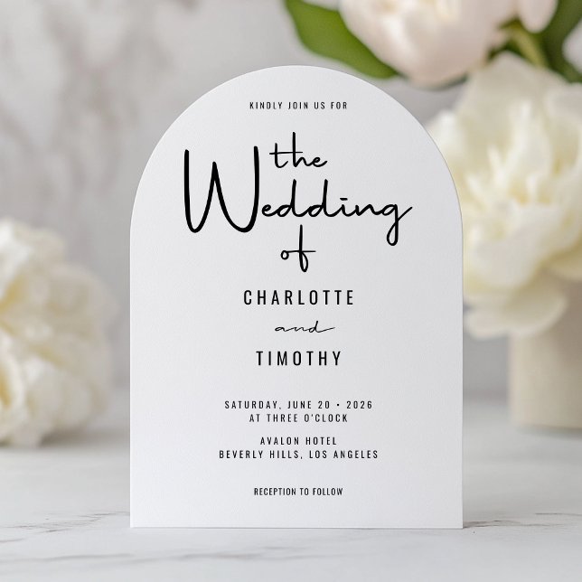 Minimalist Modern Calligraphy Casual Wedding Arch Invitation (Creator Uploaded)