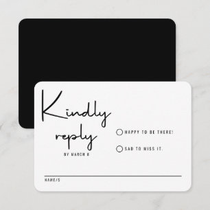 Minimalist Modern Calligraphy Casual Wedding RSVP Card