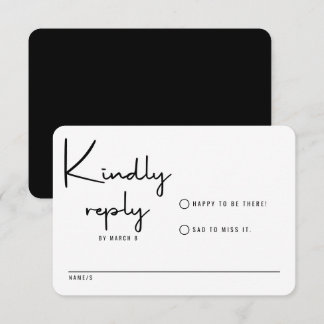 Minimalist Modern Calligraphy Casual Wedding RSVP Card