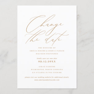 Minimalist Modern Calligraphy Change The Date Invitation