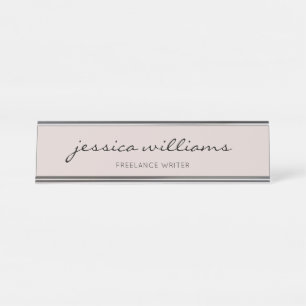 Minimalist Modern Calligraphy Desk Name Plate