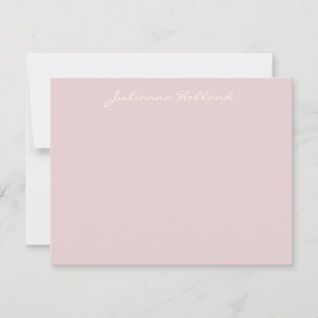 Minimalist Modern Calligraphy Lilac Blush Name Card (Front)