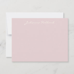 Minimalist Modern Calligraphy Lilac Blush Name Card