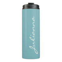 Minimalist Modern Calligraphy Teal Blue Name
