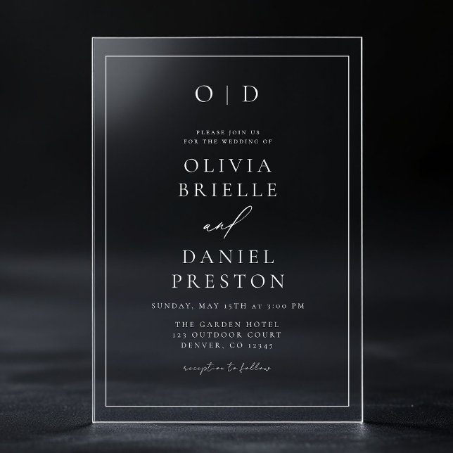 Minimalist Modern Calligraphy Wedding Acrylic Invitations (Creator Uploaded)