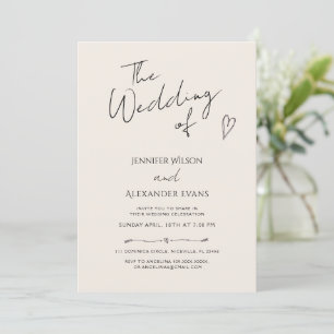 Minimalist Modern Calligraphy Wedding Invitation