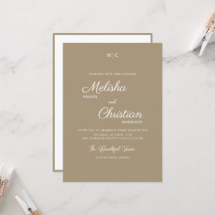 Minimalist Modern Calligraphy Wedding Invitation