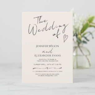Minimalist Modern Calligraphy Wedding Invitation