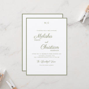 Minimalist Modern Calligraphy Wedding Invitation