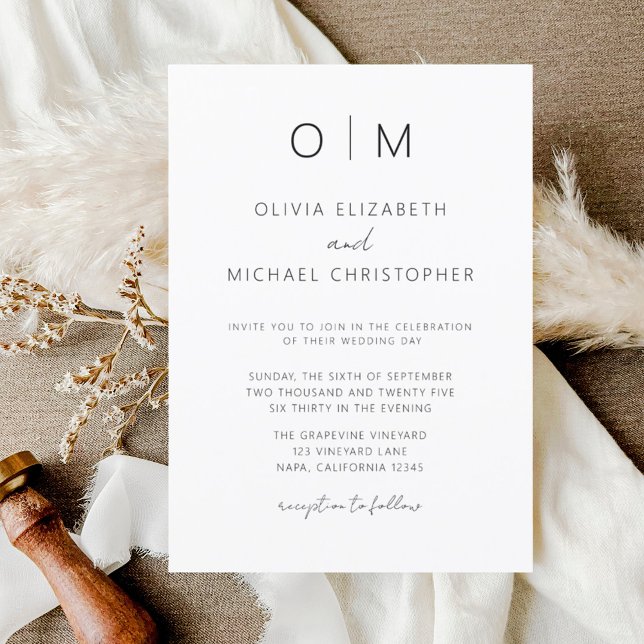 Minimalist Modern Calligraphy Wedding Invitation (Creator Uploaded)