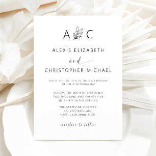 Minimalist Modern Calligraphy Wedding Invitation