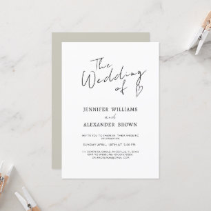 Minimalist Modern Calligraphy Wedding Invitation