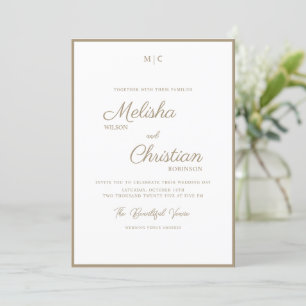 Minimalist Modern Calligraphy Wedding Invitation