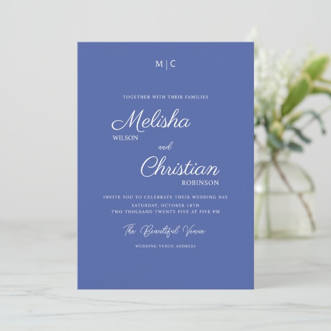 Minimalist Modern Calligraphy Wedding Invitation (Standing Front)