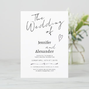 Minimalist Modern Calligraphy Wedding Invitation