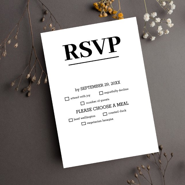 Minimalist Modern Calligraphy Wedding  RSVP Card (Creator Uploaded)