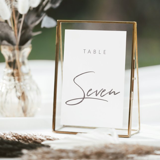 Minimalist Modern Calligraphy Wedding Table Number (Elegant Budget Calligraphy Wedding Table Number)