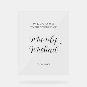 Minimalist Modern Calligraphy Wedding Welcome Acrylic Sign