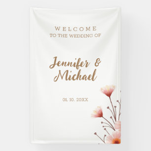 Minimalist Modern Calligraphy Wedding Welcome Banner