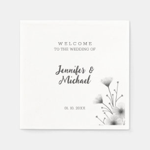 Minimalist Modern Calligraphy Wedding Welcome Napkin