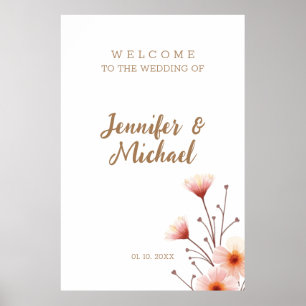 Minimalist Modern Calligraphy Wedding Welcome Poster