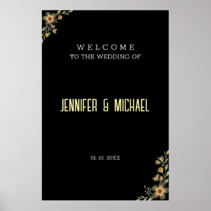 Minimalist Modern Calligraphy Wedding Welcome Poster