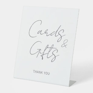 Minimalist Modern Cards & Gifts Wedding Welcome Pedestal Sign